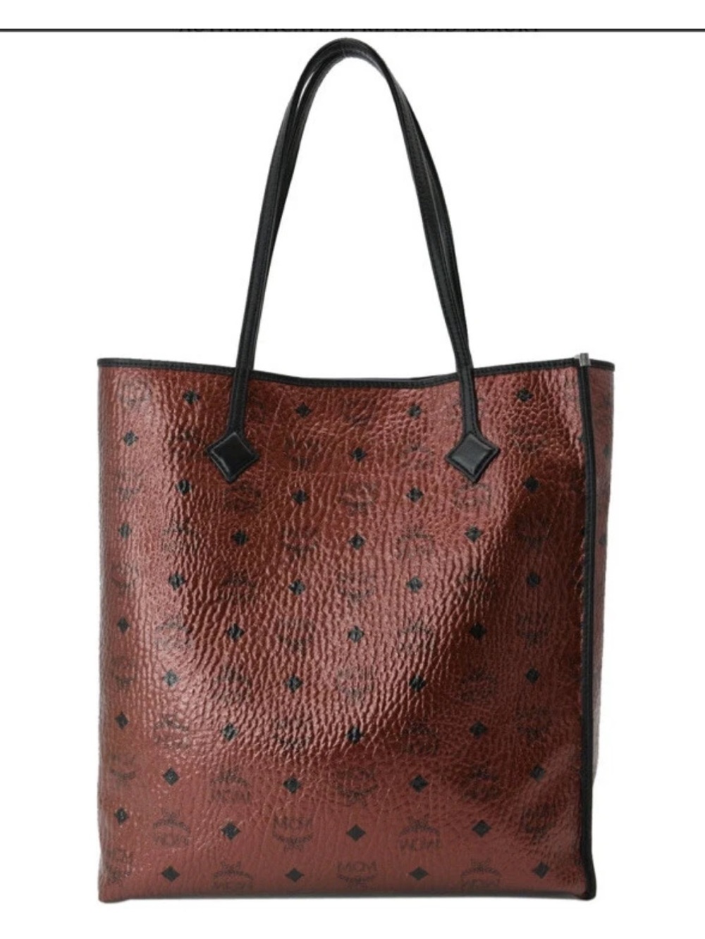 MCM Red/maroon Logo Tote Bag - Signature Monogram (like new) with pouchette bag.